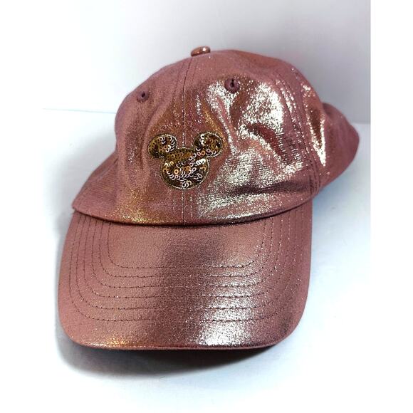 Rose Gold Disney Mickey baseball Hat Adjustable Sequin shiney barbie - Picture 1 of 7